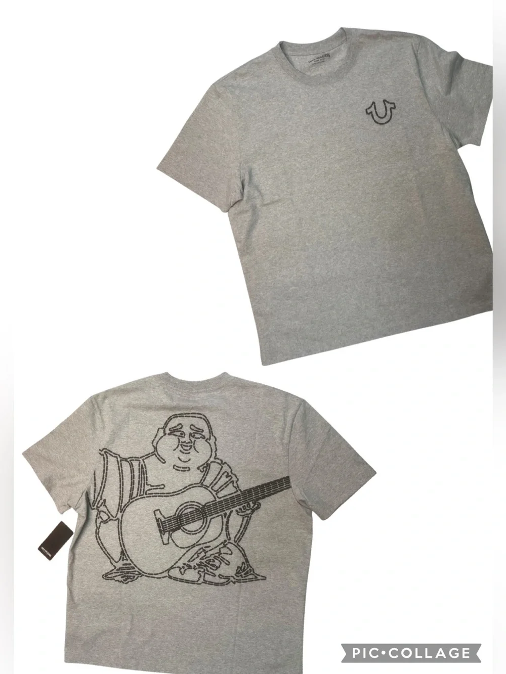 Sz 2xl True Religion Gray Crewneck Tee with Subtle Logo